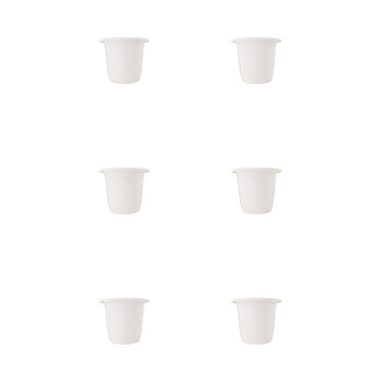 6PK Homeleisure Balconia Round Pot Planter 25cm White Garden 