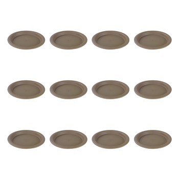 12PK Homeleisure Balconia Round Saucer For 25cm Pot Taupe Garden 