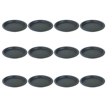 12PK Homeleisure Balconia Round Saucer For 35cm Pot Charcoal Garden 