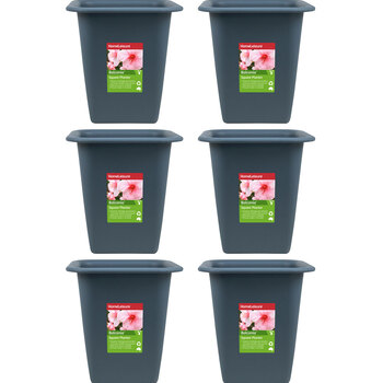 6PK Homeleisure Balconia Square Pot Planter 35cm Blue St Garden 