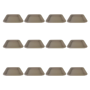 12PK Homeleisure Balconia Square Saucer For 25cm Pot Taupe Garden 