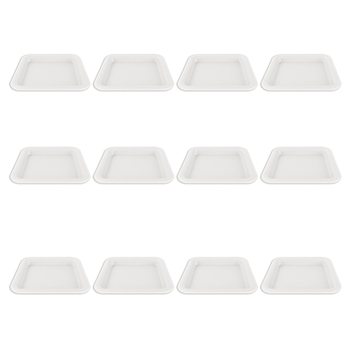 12PK Homeleisure Balconia Square Saucer For 25cm Pot White Garden 