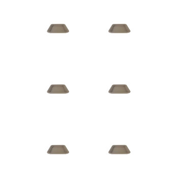 6PK Homeleisure Balconia Square Saucer For 35cm Pot Taupe Garden 