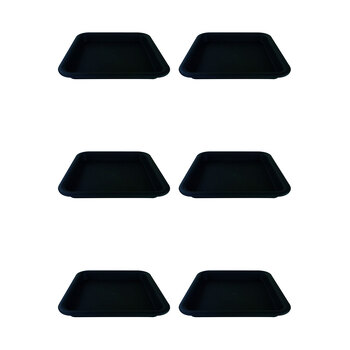 6PK Homeleisure Balconia Square Saucer For 35cm Pot Charcoal Garden 