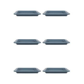 6PK Homeleisure Balconia Square Saucer For 35cm Pot Blue St Garden 