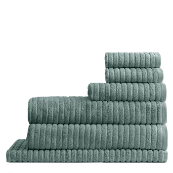 6pc Canningvale Alessia Cotton Bamboo Rib Towel Set - Menthol