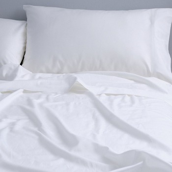 Canningvale Carrara King Bed Fitted Sheet Set Alessia Bamboo Cotton White