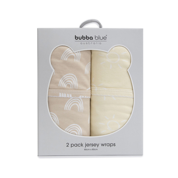 2pc Bubba Blue Nordic Baby/Childrens Jersey Wrap, Vanilla/Latte