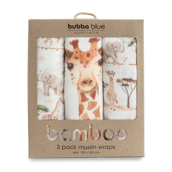 3pc Bubba Blue Bamboo Adventure Muslin Wraps 100x100cm