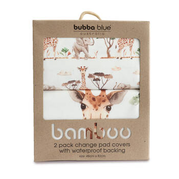 2pc Bubba Blue Bamboo Adventure Jersey Change Mat Covers 48x82cm