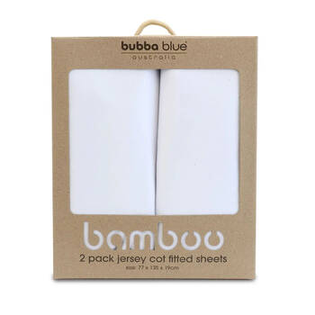 2pc Bubba Blue Cot Soft Jersey Fitted Sheets 77x135cm