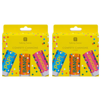 2x 3pc Talking Tables Confetti Canon Birthday Brights Party Decoration