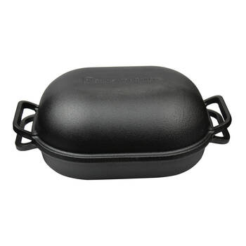 Brunswick Bakers Pre-seasoned Cast Iron Bread Baking Pan 39x26cm - Black
