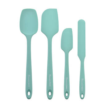 4pc Brunswick Bakers Spatula Cyan Silicone Cooking Baking 28cm
