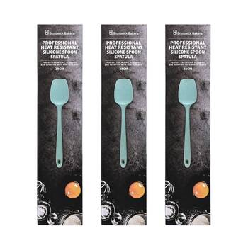 3PK Brunswick Bakers Spoon Spatula Cyan Silicone Cooking Baking 28cm