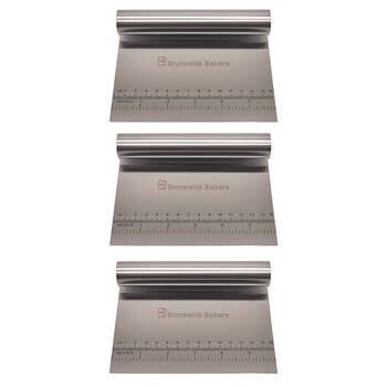 3PK Brunswick Bakers Stainless Steel Dough Cutter 15x12cm - Silver