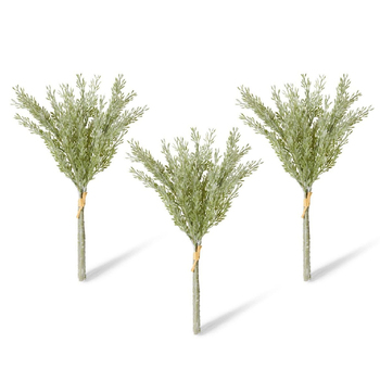 3PK E Style Artificial 40cm Plastic Dusty Miller Bundle - Sage
