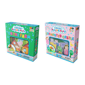 31pc Buddy & Barney Fun Bath Time Build And Play Farm & Enchanted Castle 3y+