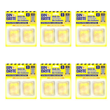 6x 2pc Bin Brite Stick On Outdoor Bin Freshener Large - Citronella