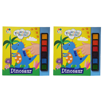 2PK Buddy & Barney 16-Page Finger Print Buddies Colouring Book Dinosaur Kids 3+