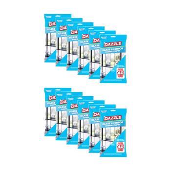 12x 40pc Dazzle Antibacterial Glass & Mirror Super Strong Jumbo Cleaning Wipes