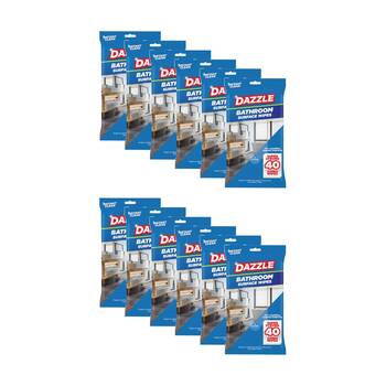 12x 40pc Dazzle Antibacterial Bathroom Surface Super Strong Jumbo Cleaning Wipes
