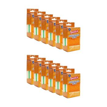 12x 2PK Dazzle 2 in 1 Household Cleaning Sponge & Scrubber Buddy Orange