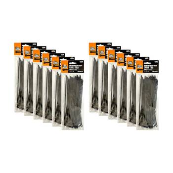 12x 45PK Tool Masters Heavy Duty Plastic Cable/Zip Ties 200x4.8mm Assorted