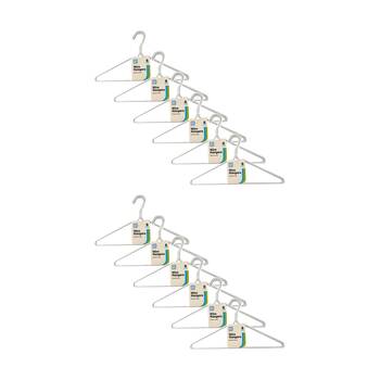 12x 6PK HomeBrite Plastic Coated Wire Hanger Coat Closet Accessory Assorted