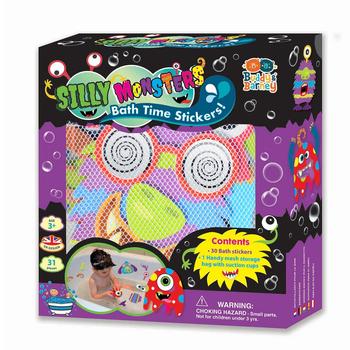 31pc Bath Time Creative Stickers Silly Monsters w/ Storage Bag 3y+
