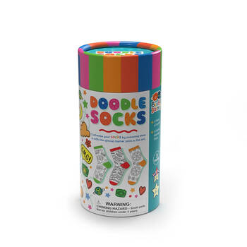 11pc Buddy & Barney Doodle Socks Colour Your Own Socks In Tube 3y+