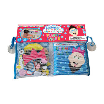 19pc Buddy & Barney Colour Changing Bath Book & Stickers Funny Faces 3y+