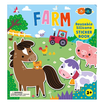 Buddy & Barney Reusable Silicone Sticker Book Farm 3y+