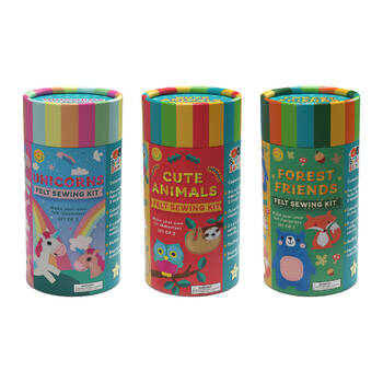 3pc Buddy & Barney Felt Sewing Kit Unicorns/Cute Animals/Forest Friends 3y+