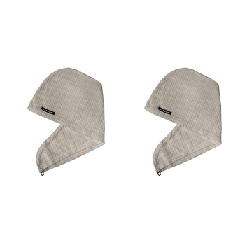 2PK Bambury Home Living soft Matrix Microfibre Hair Wrap Stone Knitted