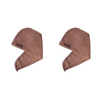 2PK Bambury Home Living Matrix Microfibre Hair Wrap Woodrose Knitted