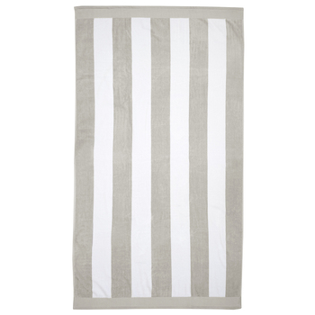 Bambury Ultra soft Classic Stripe Beach Towel Pebble Cotton Home decor