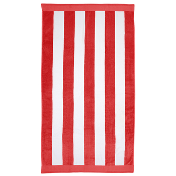 Bambury Ultra soft Durable Classic Stripe Beach Towel Poppy Cotton