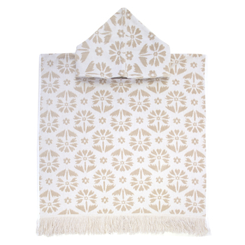 Bambury Home Living Ultra soft Flora Kids Poncho Pebble Cotton Woven
