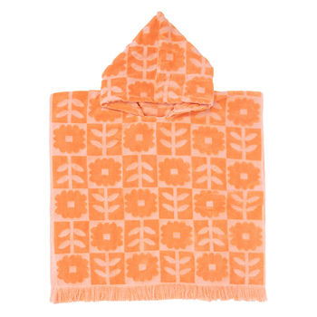 Bambury HiLo Kids Poncho Bloom Cotton 60x60cm - Peach
