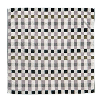 Bambury Jacquard Cotton Beach Blanket 170x170cm - Truffle Check