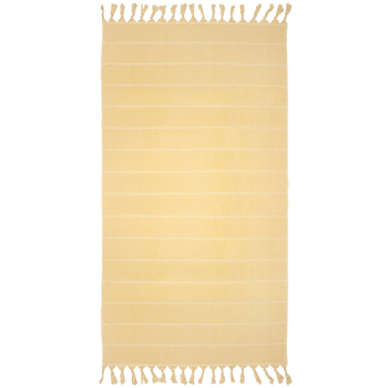 Bambury Ultra soft Durable Santorini Beach Towel Custard 90 x 170cm Cotton