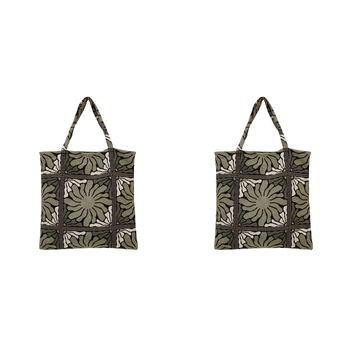 2PK Bambury Zinnia Tote Bag Carry All Handbag Moss 50x50cm