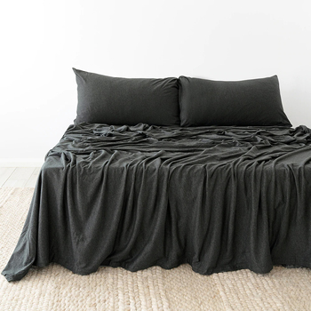Bambury BedT Organica Queen Bed Fitted Sheet Set Charcoal