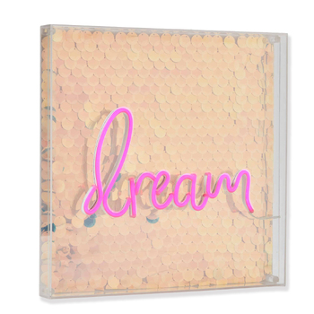 Pilbeam Living 35cm Dream LED Neon Box Light - Pink
