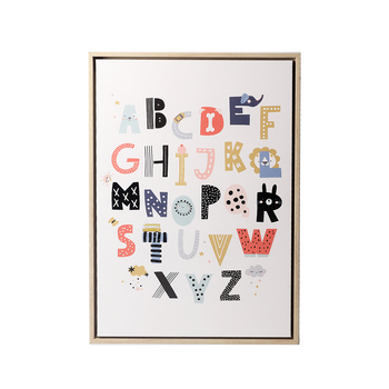 Baby Wooden 44x64cm Alphabet Framed Canvas - White
