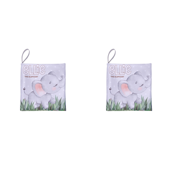 2PK Splosh Baby Elephant Soft Cloth Book Polyester 18.5cm Grey
