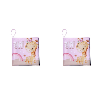 2PK Splosh Baby Giraffe Soft Cloth Book Polyester 18.5cm Pink