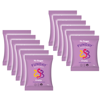 12pk Funday Fruity Flavoured Gummy Snakes 600g