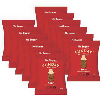 12pk Funday Sour Cola Gummy Bottles No Added Sugar 600g